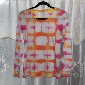 Grid work Tie dye long sleeve